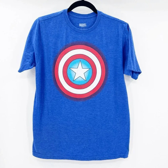 Marvel Kids Unisex Blue Captain America Graphic T Shirt Size 2X - Picture 1 of 3